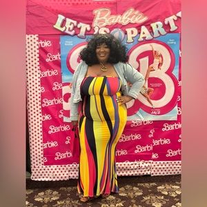 Plus size strapless maxi dress